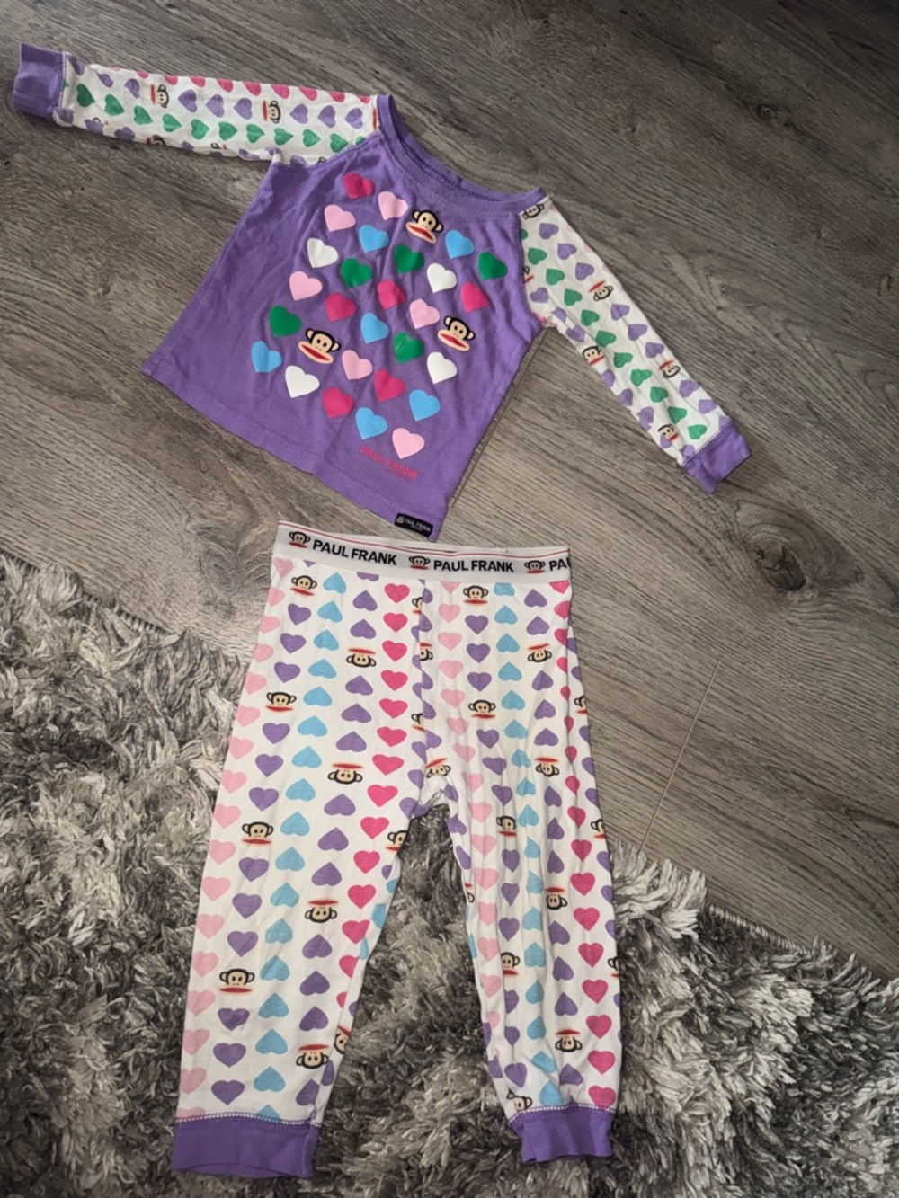 Paul Frank 2 piece Purple / Hearts set Vntg Style Y2K 2009